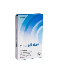 Контактные линзы Clear All Day 6 линз R 8 6 04 00 Clearlab