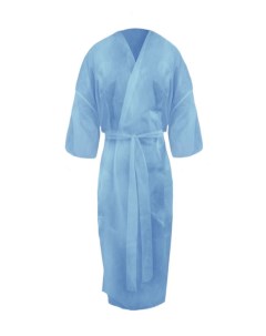 Халат одноразовый Кимоно с рукавами СМС Люкс голубой 5 шт 1-touch