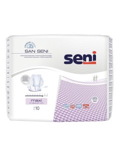 Анатомические подгузники для взрослых 10 шт San Maxi Seni