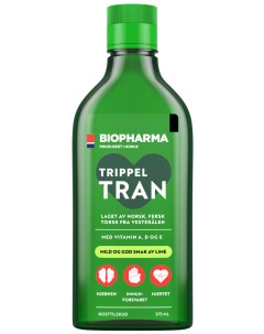 Рыбий жир омега 3 Trippel Tran Omega 3 Лайм 375 мл Biopharma