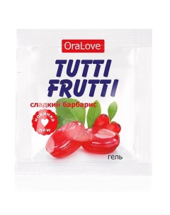 Гель лубрикант Биоритм Tutti Frutti на водной основе барбарис 4 г Oralove