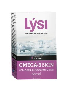 Исландский рыбий жир Омега 3 Skin с коллагеном и гиалуроновой кислотой капсулы 32 шт Lysi