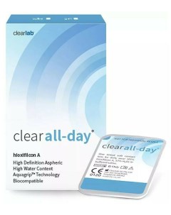 Контактные линзы Clear All Day 6 линз R 8 6 1 25 Clearlab