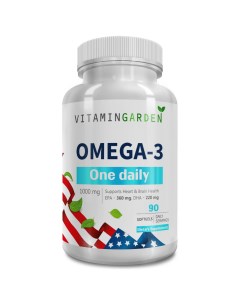 Омега 3 рыбий жир Omega 3 1000 мг капсулы 90 шт Vitamin garden
