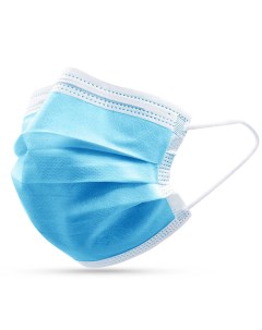 Защитная маска для лица 50 шт в упаковке голубая Tewson