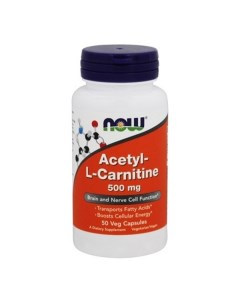 Ацетил L карнитин 500 мг 50 капсул Now