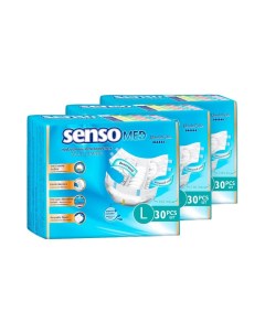 Подгузники для взрослых дышащие L 3 упаковки 30 шт Senso med