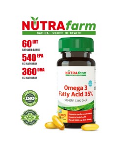 Омега 3 35 60 капсул Omega 3 1000 мг Nutrafarm