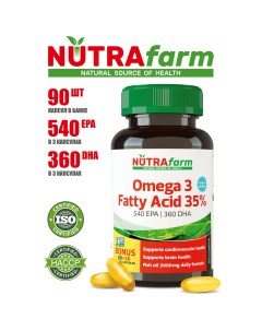 Омега 3 35 90 капсул Omega 3 1000 мг Nutrafarm