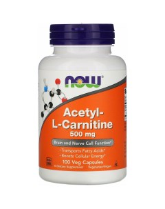 Карнитин ацетил Acetyl L Carnitine 500мг 100 вегетарианских капсул Now