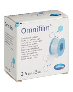 Пластырь Omnifilm фиксирующий влагостойкий прозрачный для чувствительной кожи 2 5 см х 5 м Hartmann