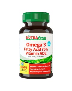 OMEGA 3 75 Витамины АДЕ капсулы 850 мг 70 шт Nutrafarm