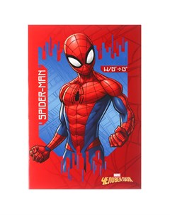 Блокнот а6 32 л на скрепке человек паук супергерой Marvel