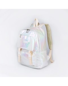 Рюкзак молодежный из текстиля на молнии 4 кармана цвет белый Nobrand
