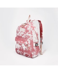 Рюкзак молодежный из текстиля на молнии 3 кармана цвет розовый Nobrand