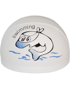 Шапочка для плавания детская Дельфин ПУ E41272 белый Sportex