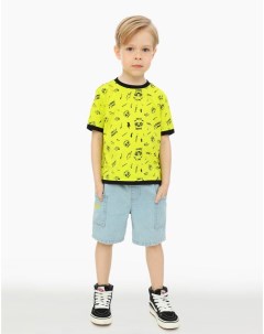 Салатовая футболка с принтом для мальчика Gloria jeans