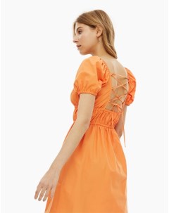 Оранжевое расклёшенное платье мини Gloria jeans