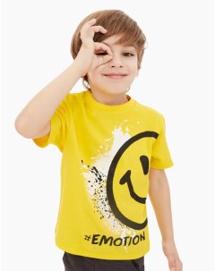 Жёлтая футболка Standard с граффити принтом для мальчика Gloria jeans