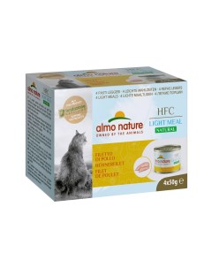 Набор низкокалорийных консервов для кошек 4 шт по 50 гр с куриным филе 200 г Almo nature консервы