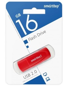 Накопитель USB 2 0 16GB SB016GB2SCR Scout красный Smartbuy