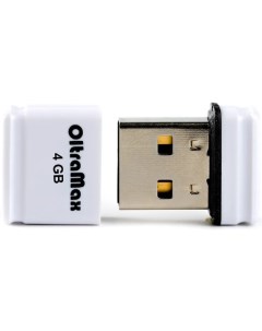 Накопитель USB 2 0 4GB OM004GB mini 50 W 50 белый Oltramax