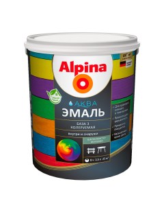 Эмаль Аква База 3 цвет прозрачный 2 35 л Alpina