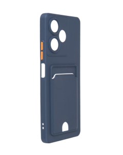 Чехол для Infinix Hot 30 Pocket Matte Silicone с карманом Dark Blue NPM61956 Neypo