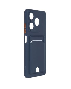 Чехол для Tecno Spark 10 10C Pocket Matte Silicone с карманом Dark Blue NPM65604 Neypo