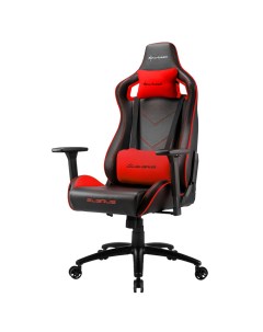 Кресло для геймера Elbrus 2 чёрно красное синтетическая кожа регулируемый угол наклона механизм кача Sharkoon