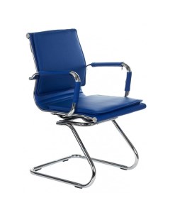 Кресло на полозьях Бюрократ CH 993 Low V blue синий иск кожа Buro