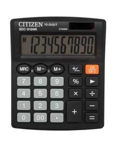 Калькулятор SDC 810NR черный 10 разр Citizen