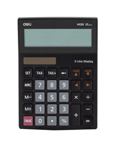 Калькулятор EM126 черный 12-разр. Deli