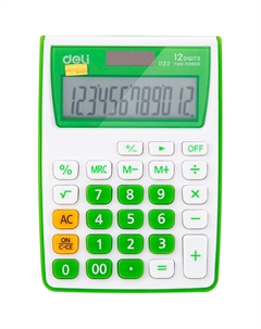 Калькулятор E1122/GRN зеленый 12-разр. Deli