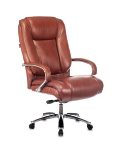 Кресло руководителя Бюрократ T 9925SL светло коричневый Leather Eichel кожа крестовина металл хром Buro