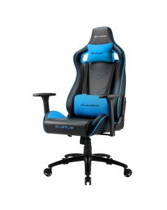 Кресло для геймера Elbrus 2 чёрно синее синтетическая кожа регулируемый угол наклона механизм качани Sharkoon
