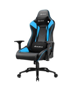 Кресло для геймера Elbrus 3 чёрно синее синтетическая кожа регулируемый угол наклона механизм качани Sharkoon