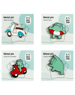 Набор металлических значков Frog in trend эмаль 4 шт Meshu