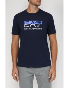 Хлопковая футболка с принтом Ea7