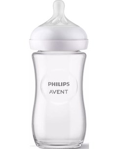 Cтеклянная бутылочка для кормления Avent Natural Response SCY933 01 240 мл 1 мес Philips