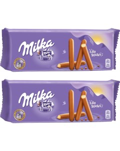 Печенье палочки Milka Lila Sticks в шоколаде 112г упаковка 2 шт Mondelez