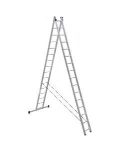 Лестница алюминиевая двухсекционная 2x16 ступеней 6216 Алюмет