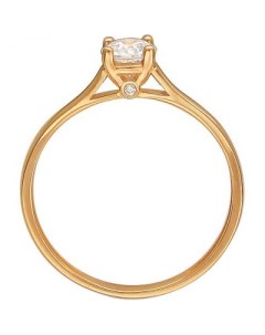 Кольцо с фианитом и кристаллами swarovski из красного золота Эстет