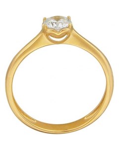 Кольцо с 1 фианитом из жёлтого золота Эстет