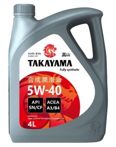 Масло моторное синтетическое 5W40 4 л Takayama