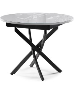 Стеклянный стол Лауриц d1000 раскладной белый черный 504213 Woodville