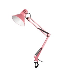 Лампа настольная на струбцине E27 40Вт розовая Era