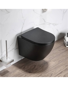 Унитаз подвесной Ticino Aria MB CT8918 безободковый, с сиденьем микролифт, черный матовый Ceruttispa