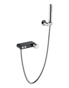 Смеситель для ванны с душем Stick 123-BCR черный, ручка diamond chrome Boheme