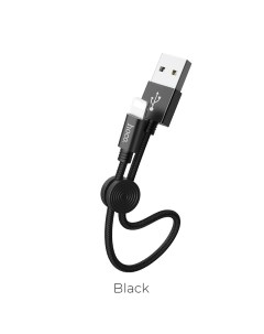 Кабель USB Lightning 8 pin 2 4A быстрая зарядка 25см черный 6931474707413 Hoco